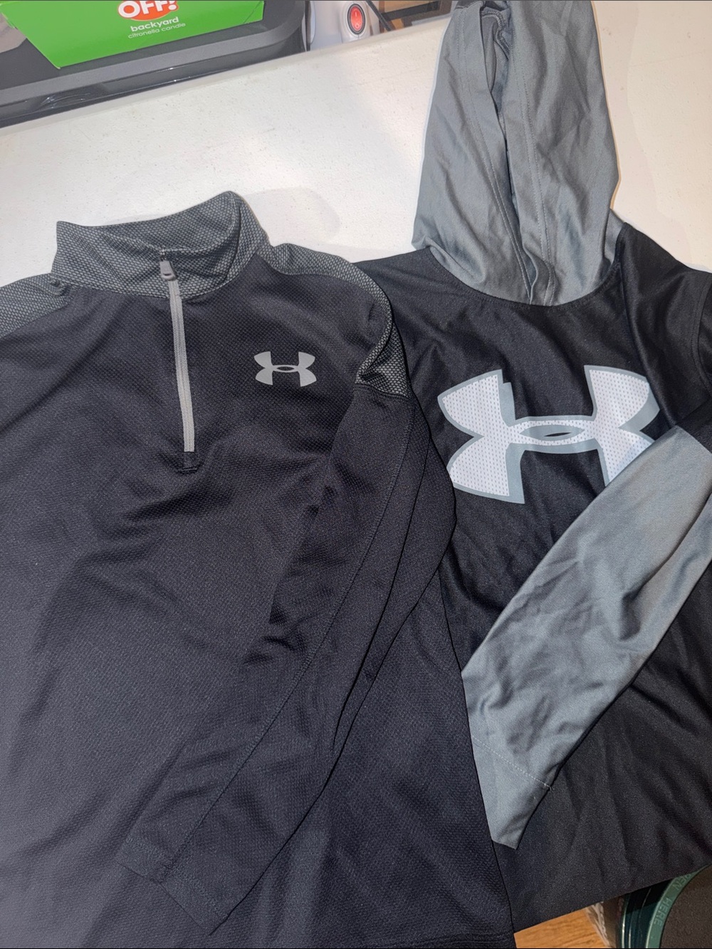 Under Armour Men’s Black & Gray Zip-Up Performance Sweaters (2-Pack)
